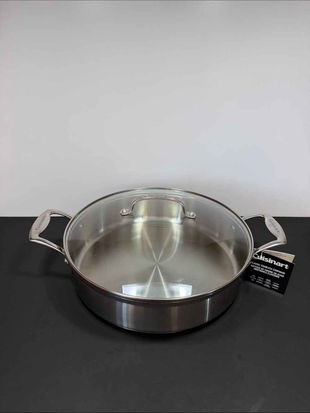 Cuisinart Stainless Steel Sauté Pan with Glass Lid 5.5 Qt